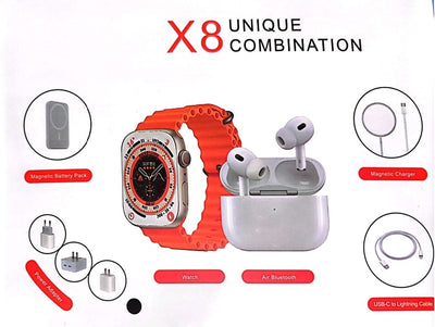 X8 Smartwatch with Power Bank and Wireless Earphone 50% off